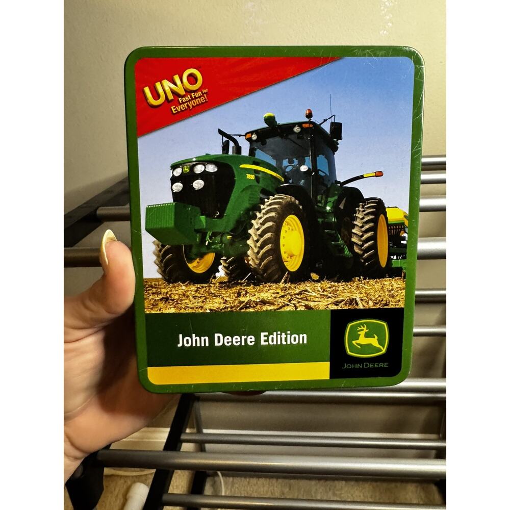 Rare Certified John Deere Uno Game With Decorative Tin- Pre-Owned